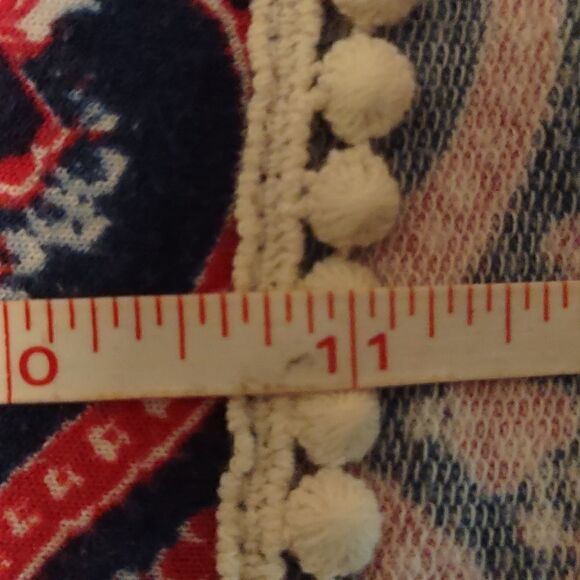 Cloud Chaser size M Blue white floral‎ ball fringe trim shorts great condition - Picture 7 of 7